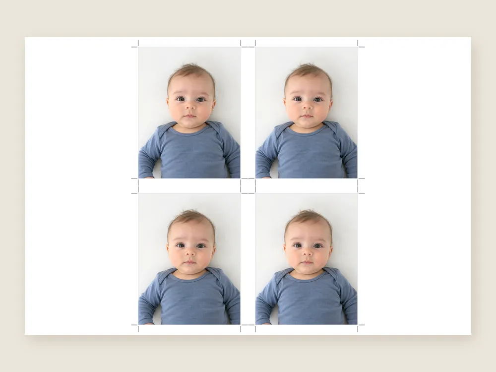 45×35mmに切り抜き、印刷用シートに