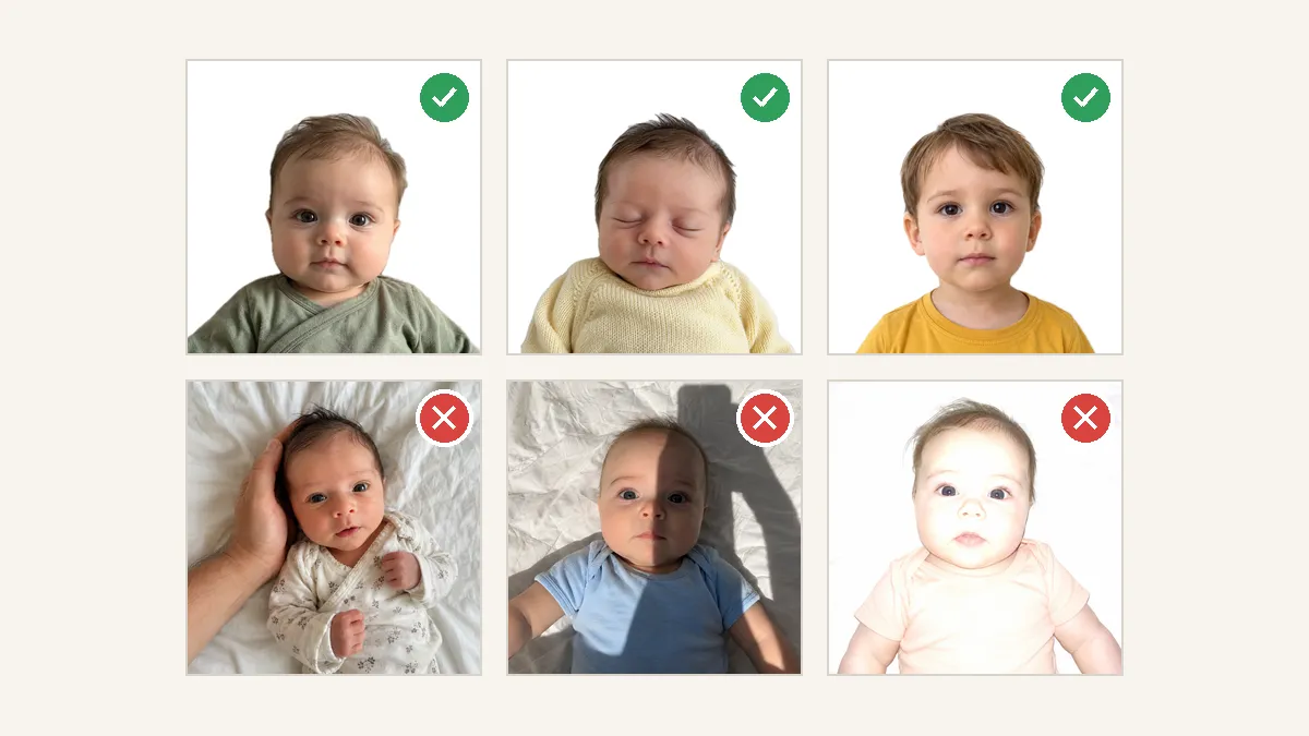 Baby Passport Photo Examples: Accepted vs. Rejected